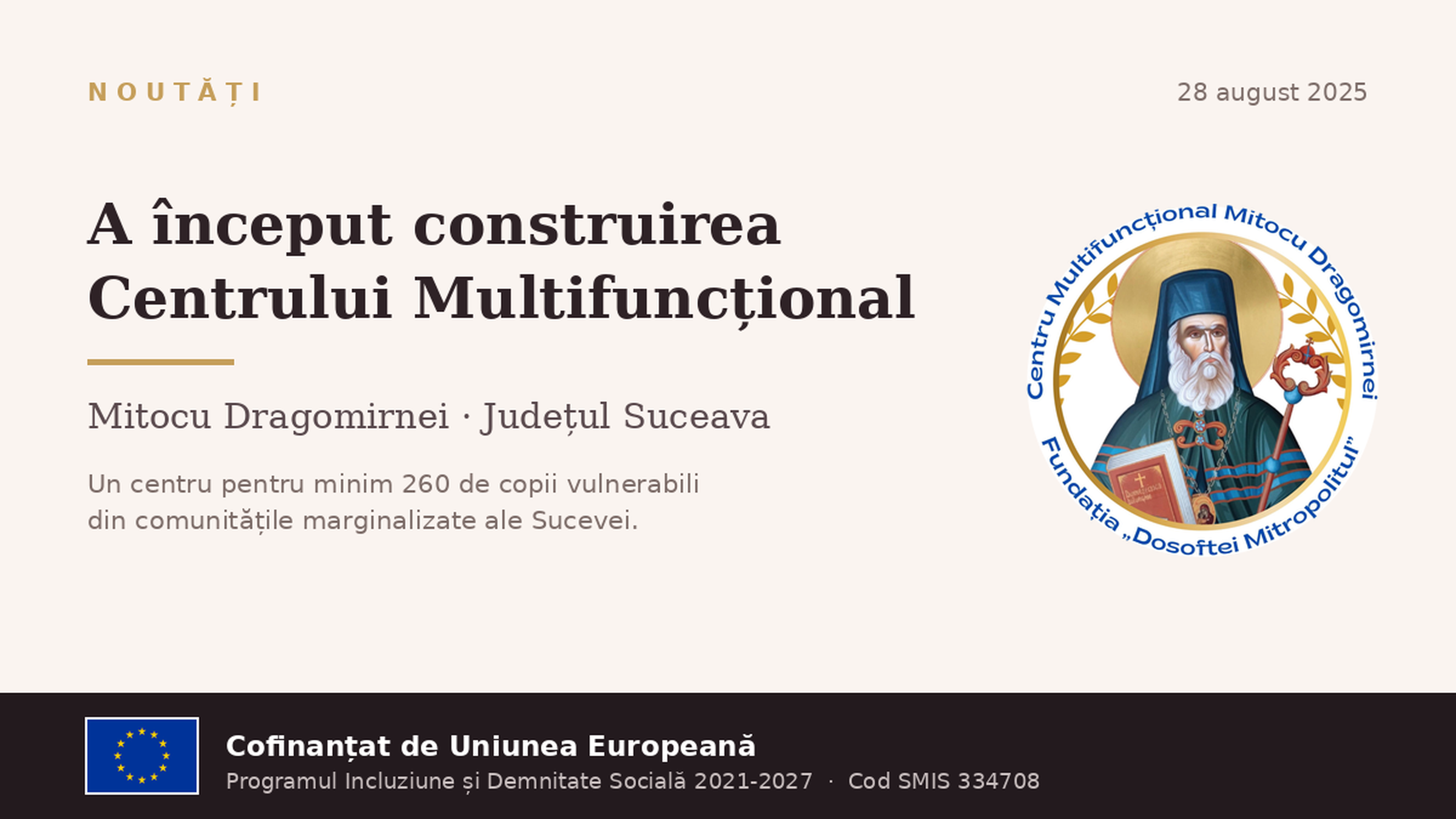 A început construirea Centrului Multifuncțional din Mitocu Dragomirnei